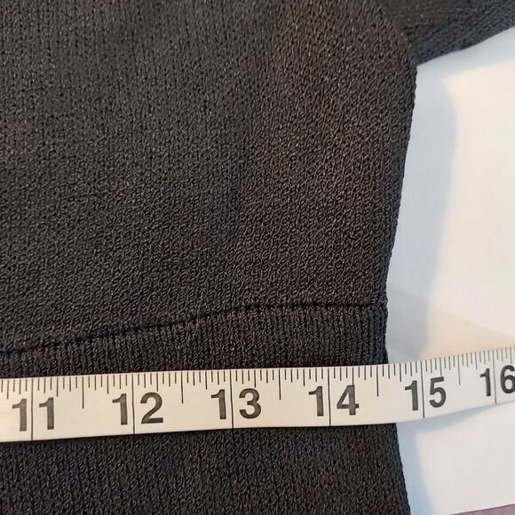 St John Collection Marie Gray Black Dress Santana Knit Stretch Size 2 VTG Flaw - Picture 10 of 12